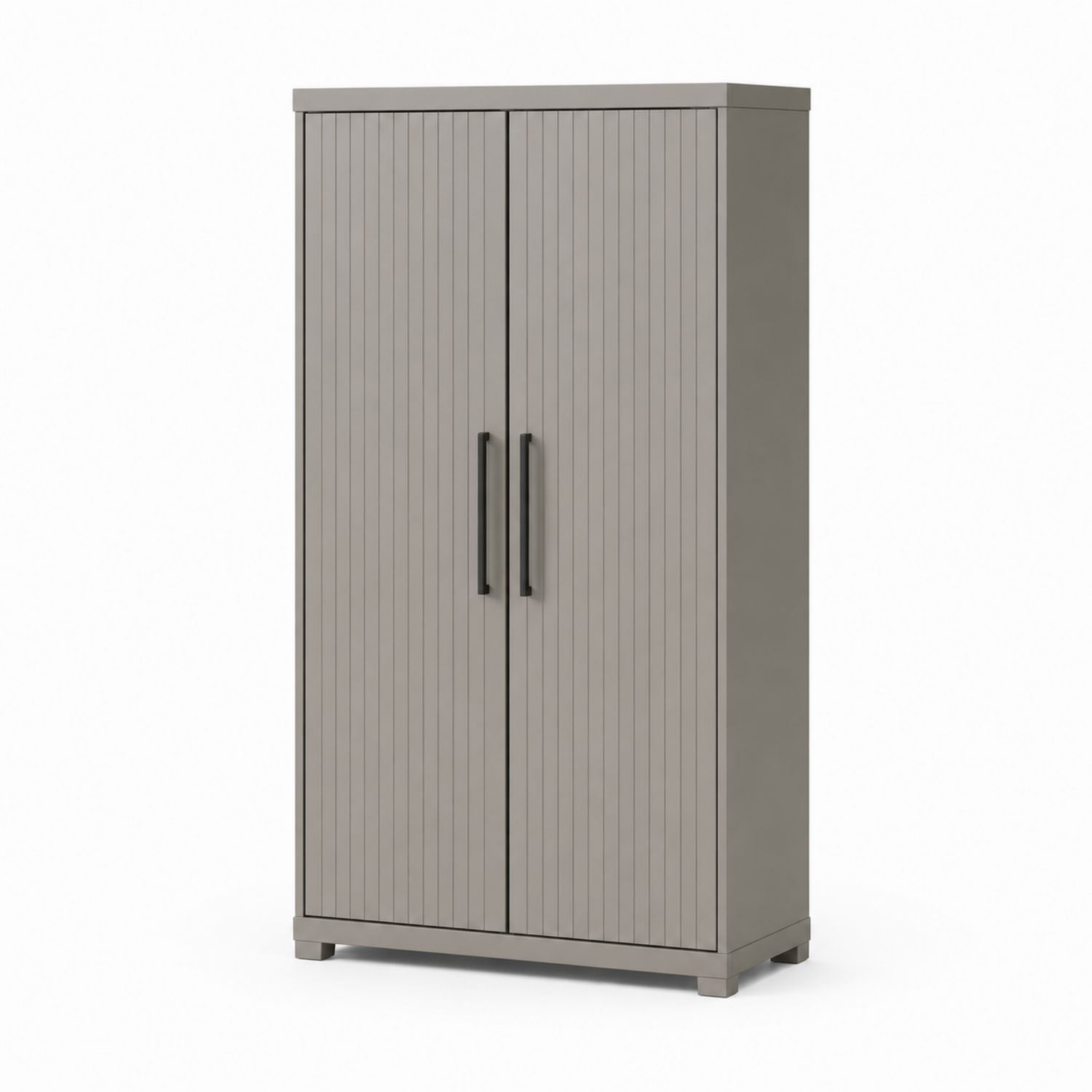 Armario de Almacenamiento de Metal con Dos Puertas, Gris-Timberhomeeu