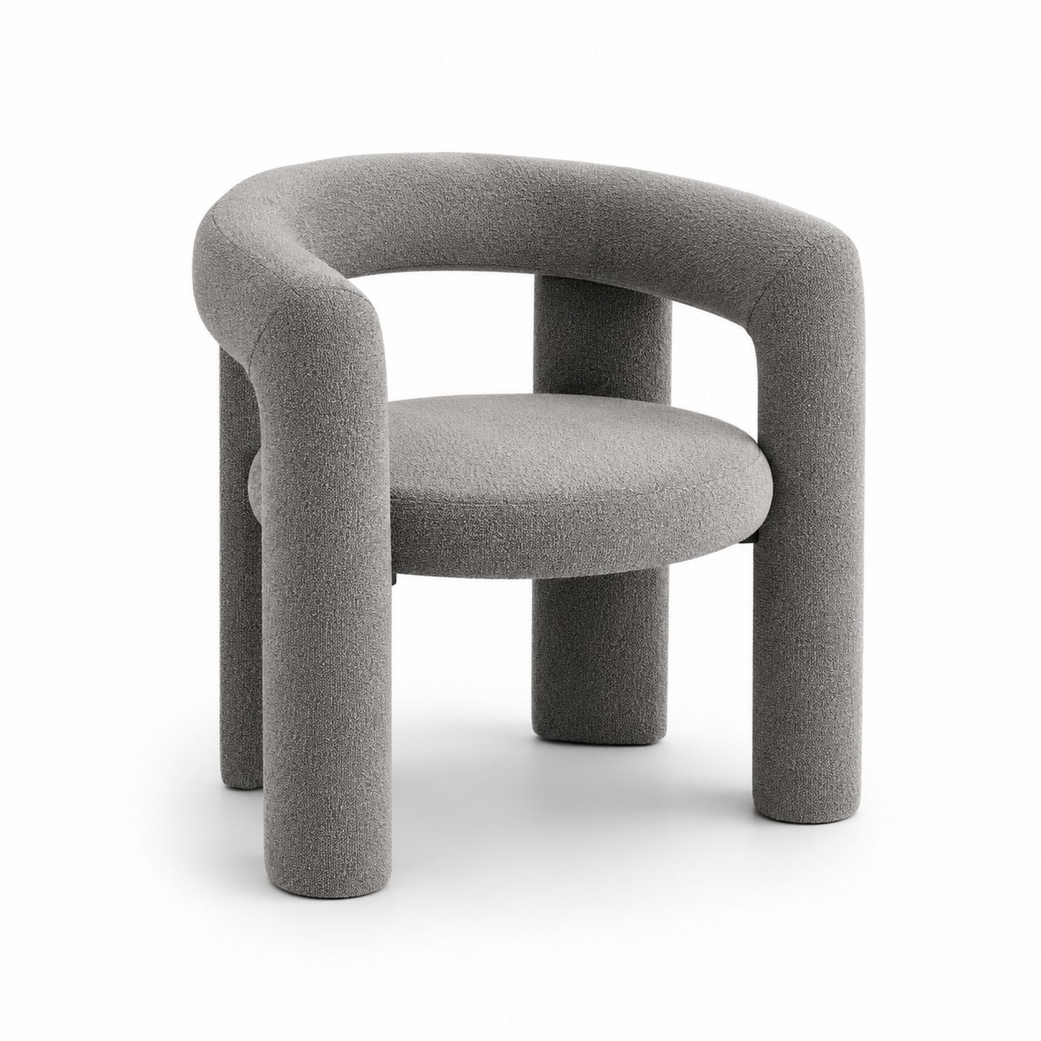 Silla de tela gris con respaldo curvo-Timberhomeeu
