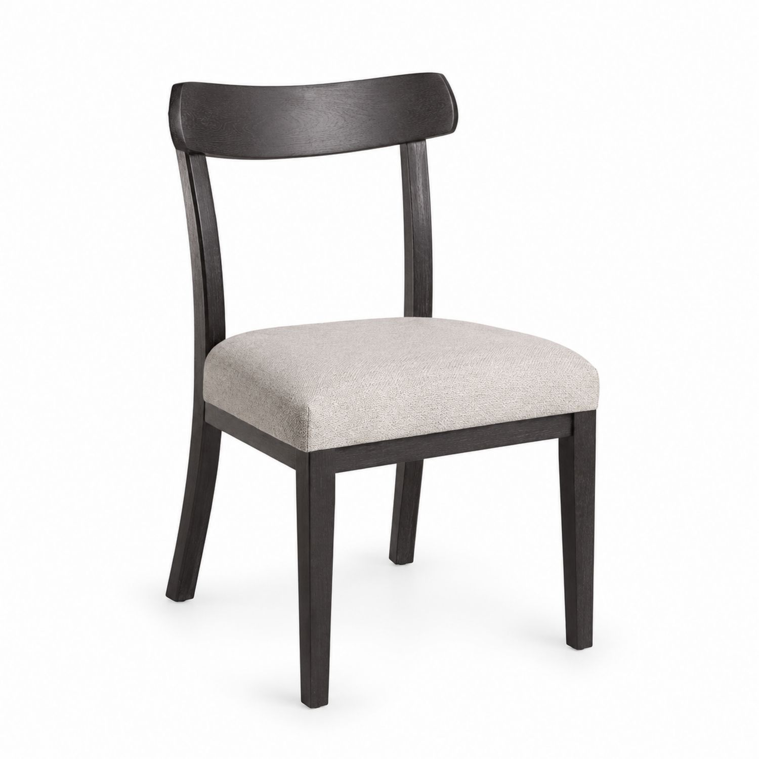 Silla de Madera Negra con Asiento de Tela Beige 45x50x80 cm-Timberhomeeu