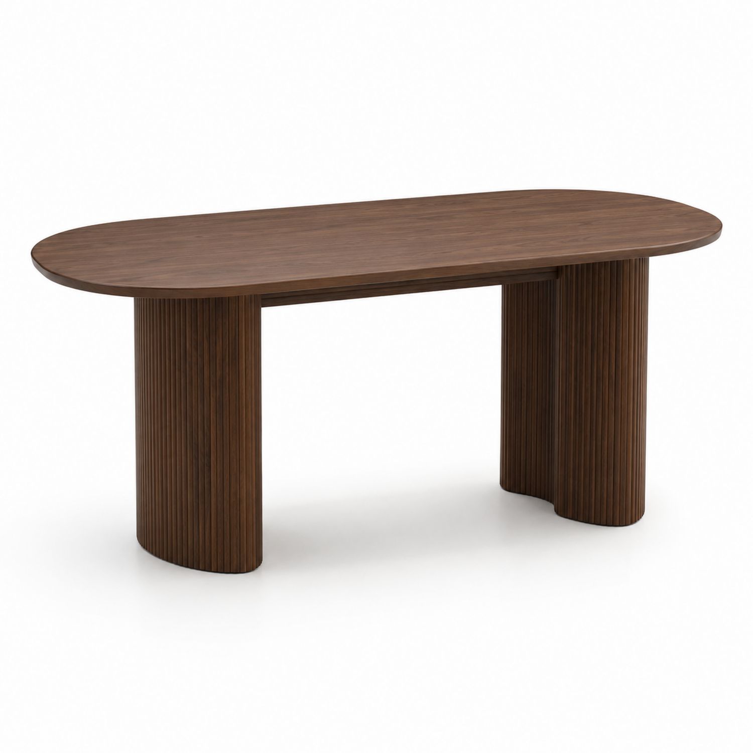 Mesa de comedor ovalada de madera de nogal macizo-Timberhomeeu