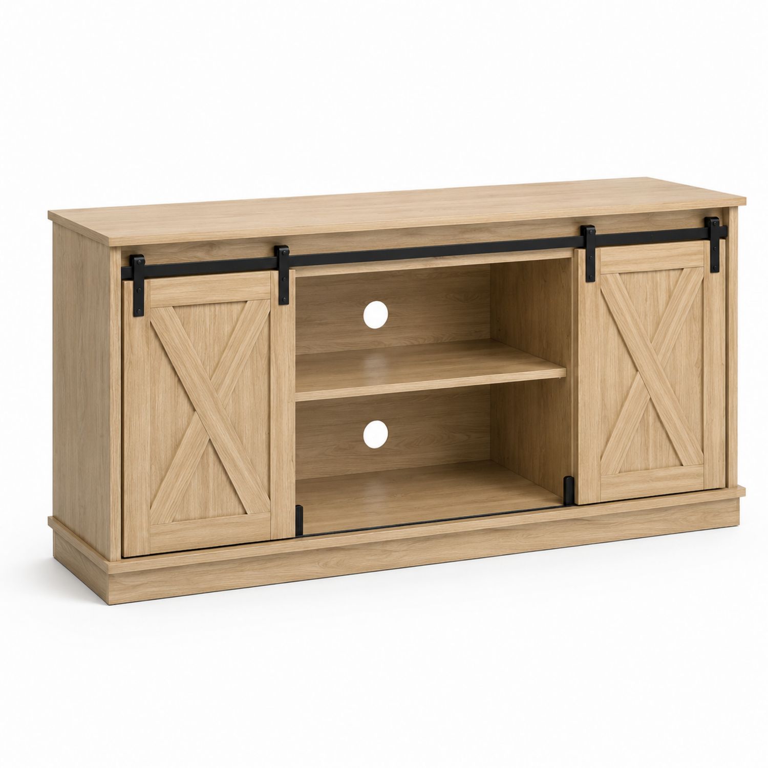 Consola de MDF con Puertas Deslizantes 160x45x75 cm-Timberhomeeu