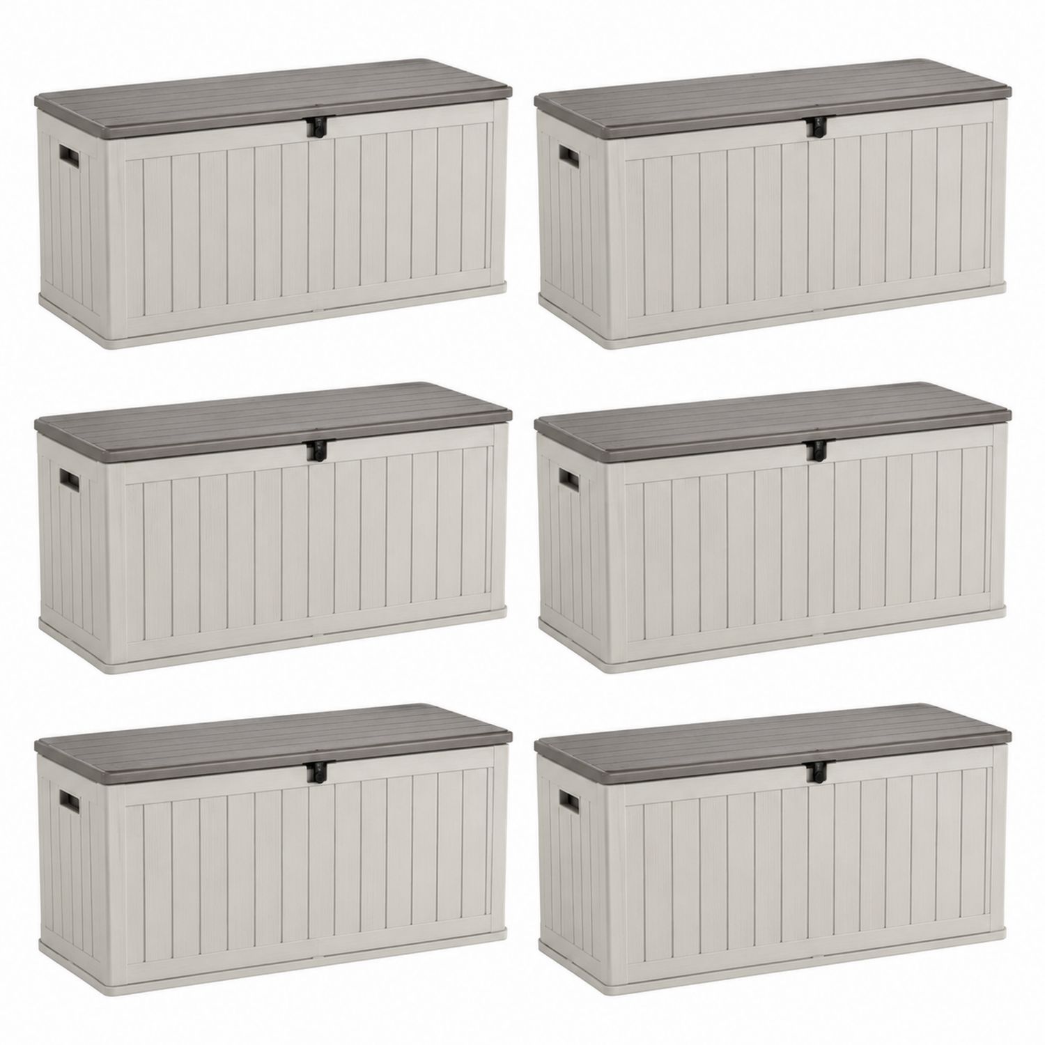 Conjunto de 6 baúles de plástico para almacenamiento exterior-Timberhomeeu