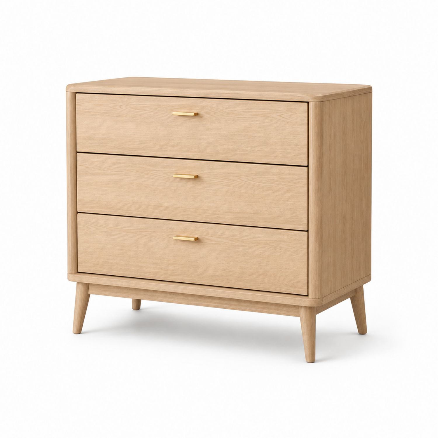 Cómoda de Madera de Roble con 3 Cajones-Timberhomeeu