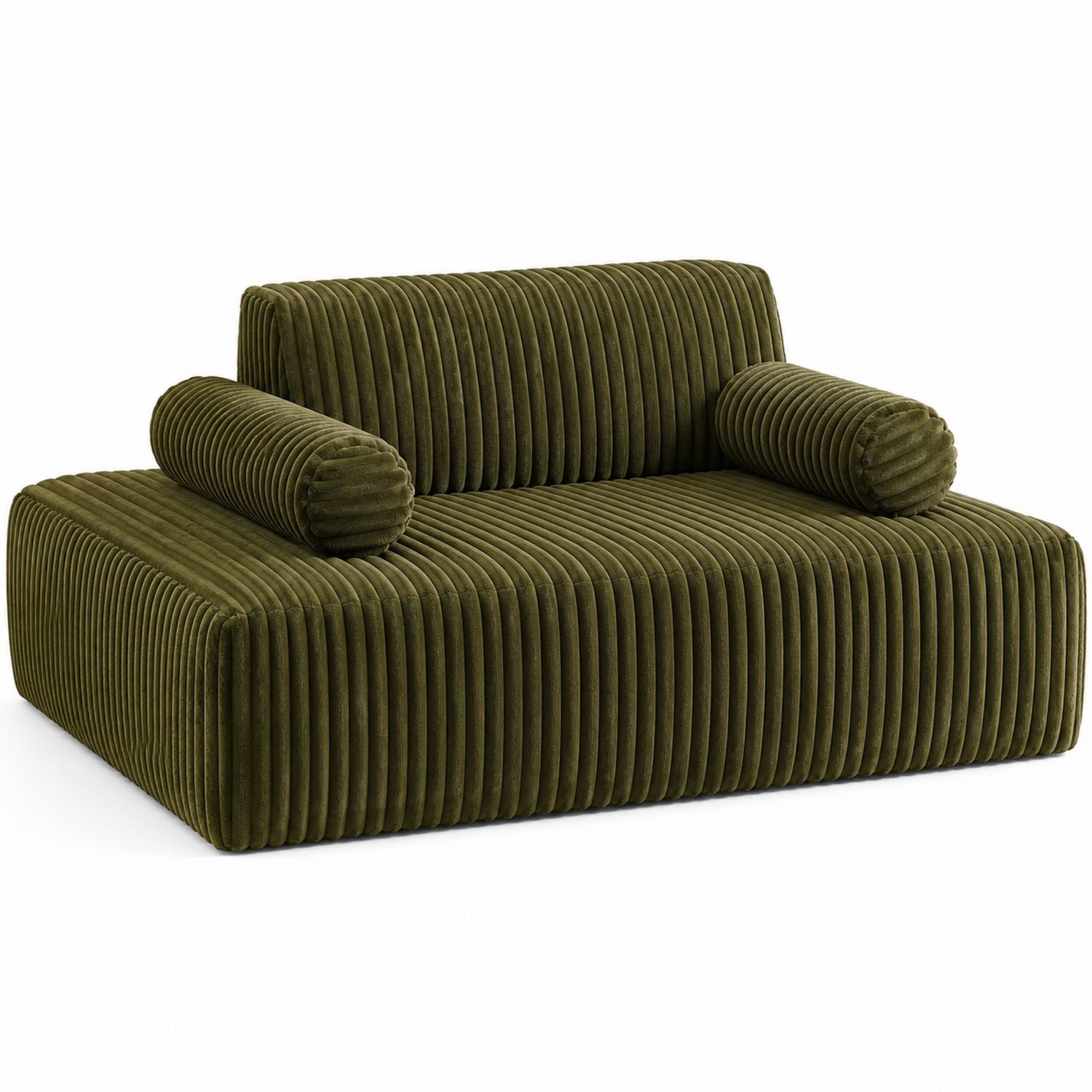 Sofá de dos plazas de pana verde-Timberhomeeu