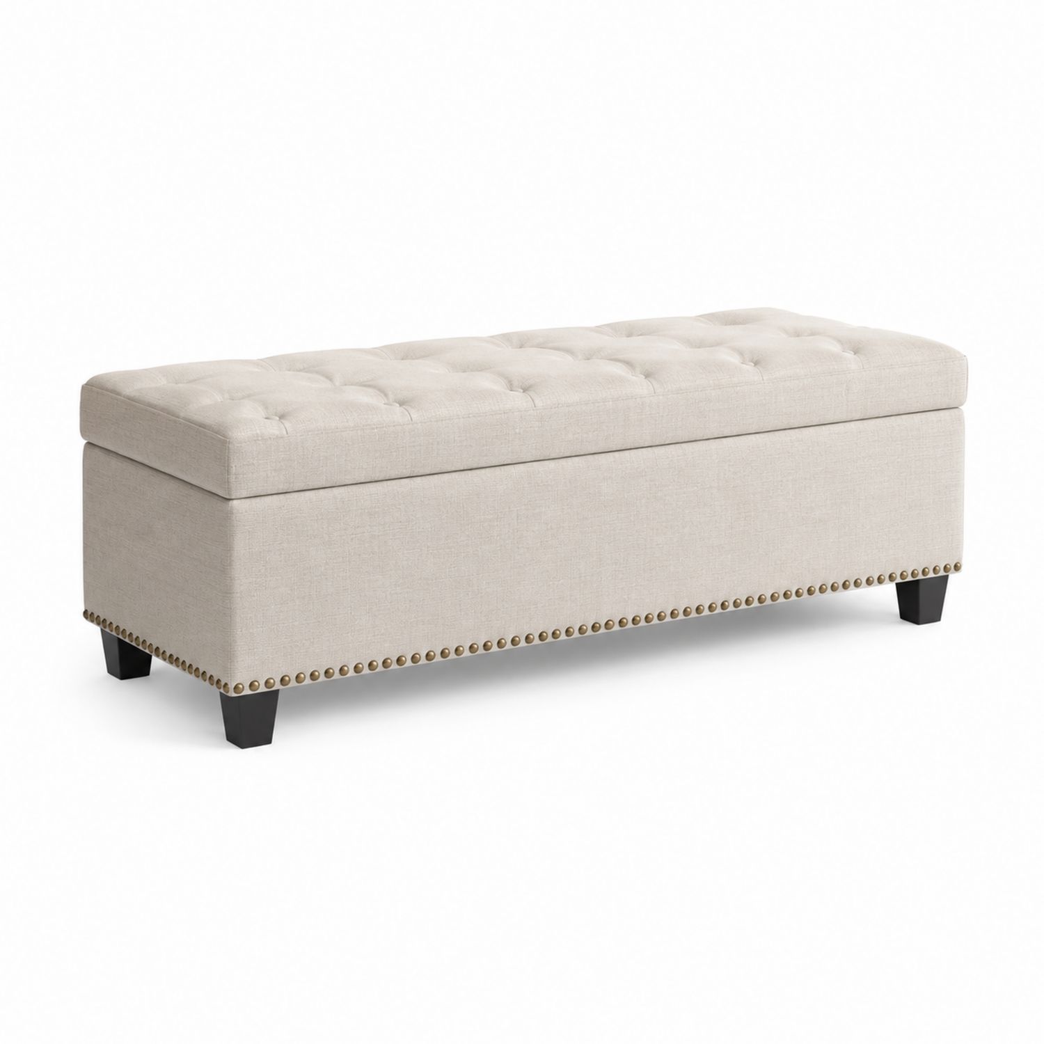 Banco de almacenamiento de tela beige-Timberhomeeu