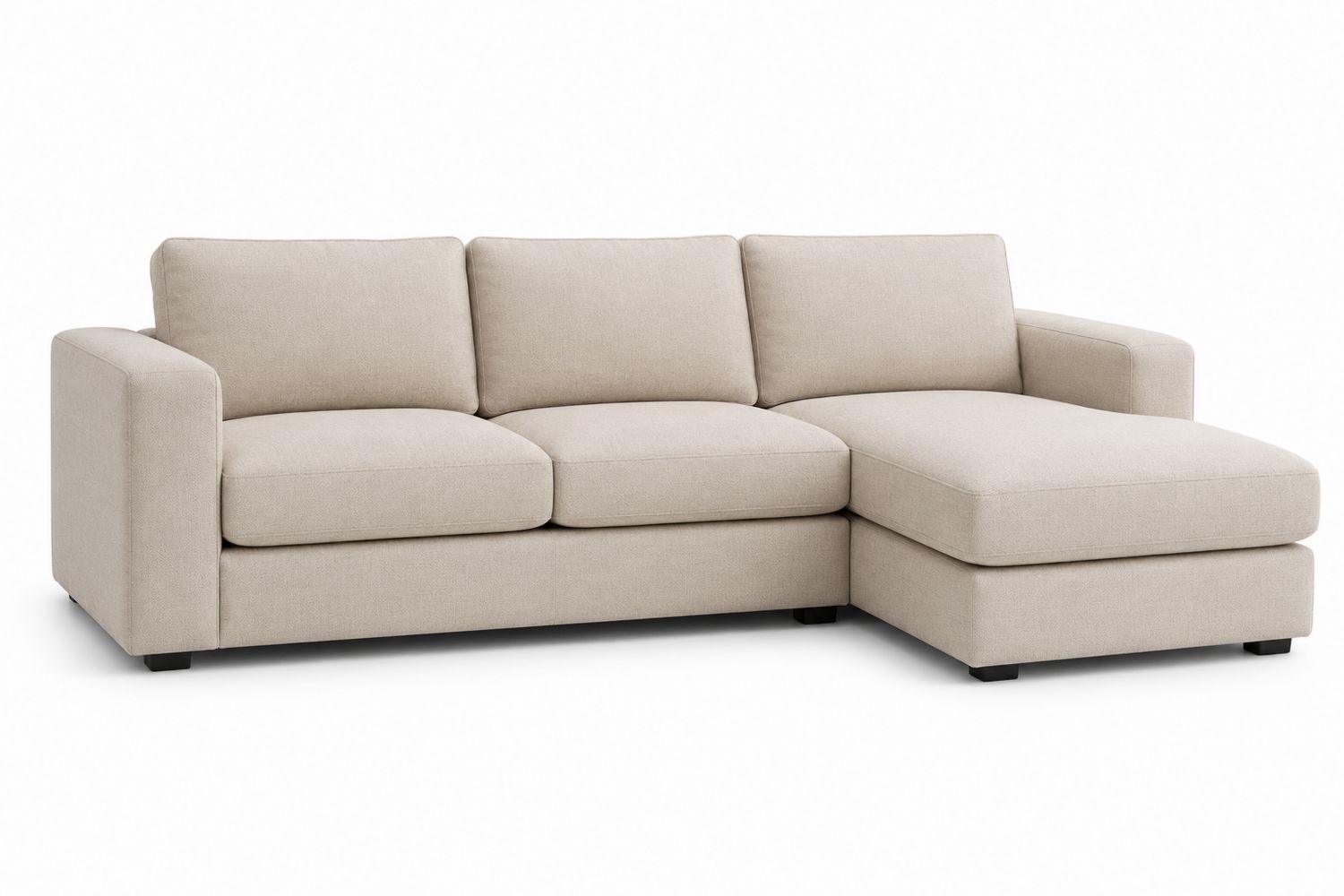 Sofá chaise longue de lino y poliéster beige-Timberhomeeu