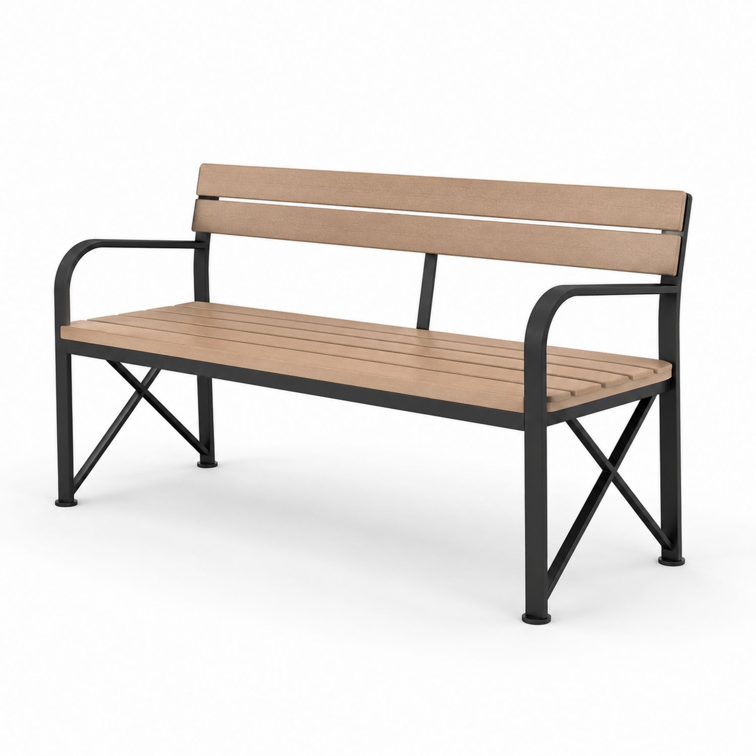 Banco de exterior de madera y metal 120 cm-Timberhomeeu
