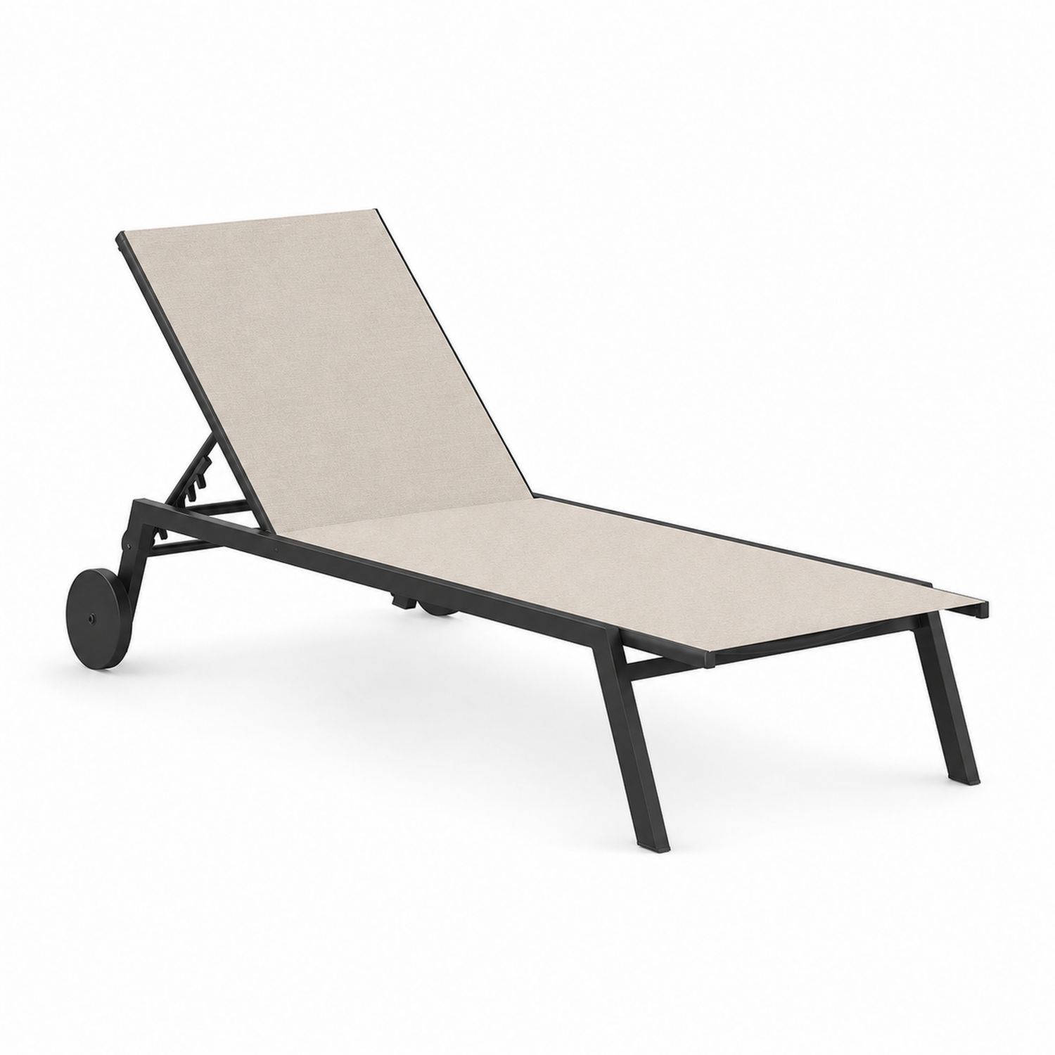 Tumbona de aluminio y textilene beige-Timberhomeeu