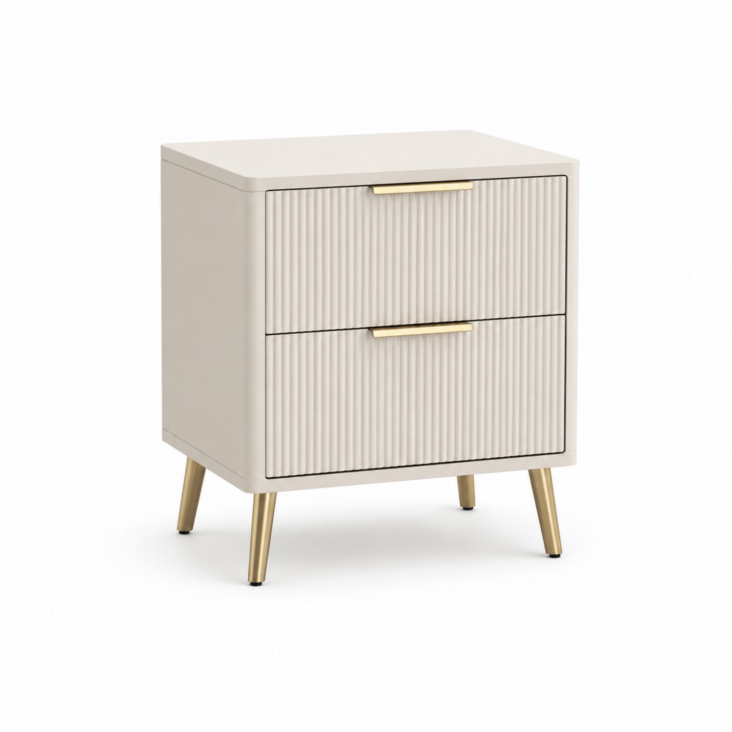 Mesita de noche de MDF y metal dorado-Timberhomeeu