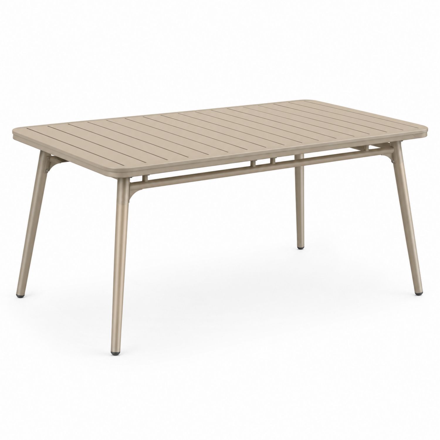 Mesa de aluminio exterior beige 140x80x74 cm-Timberhomeeu
