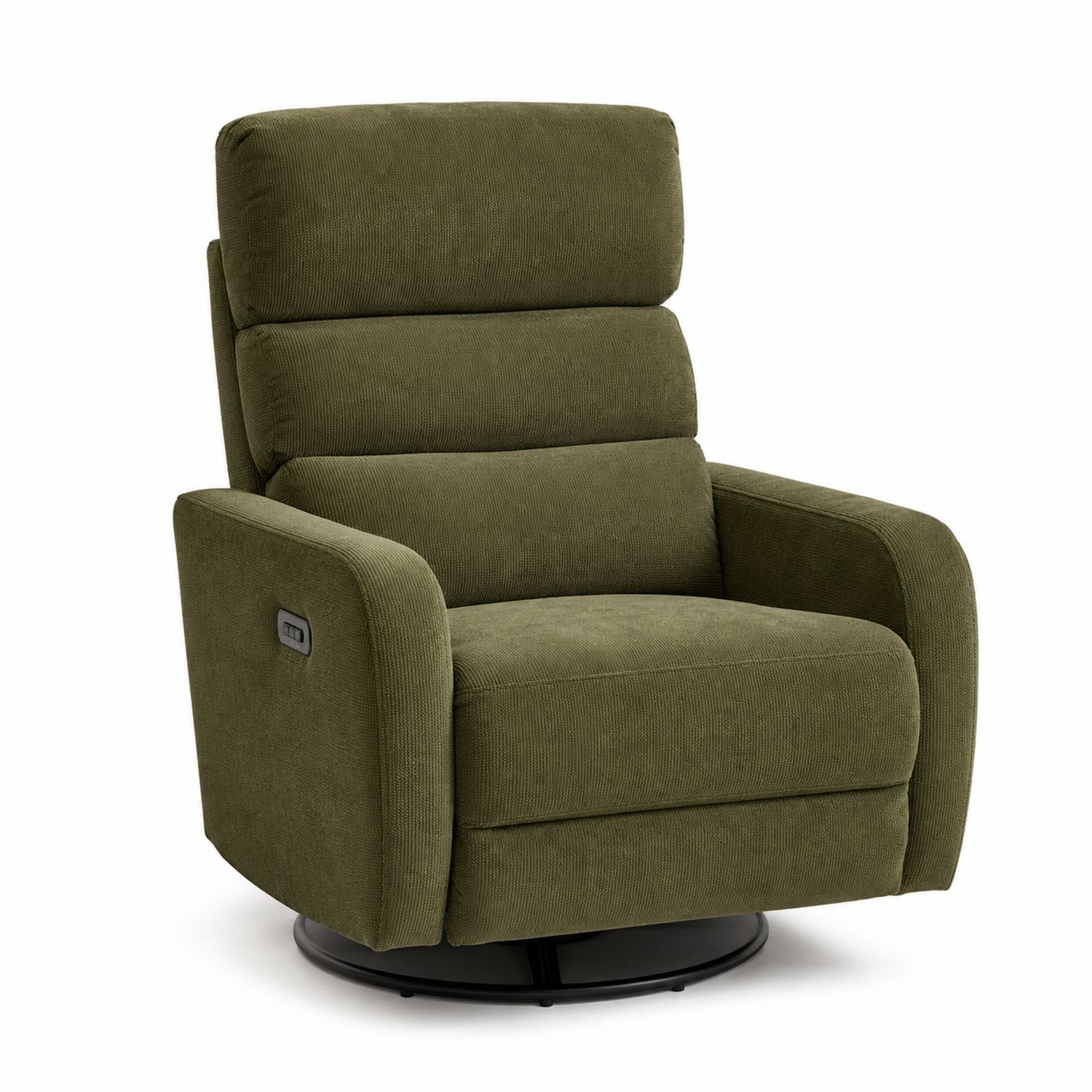 Sillón reclinable giratorio de tela verde 105x80x85 cm-Timberhomeeu
