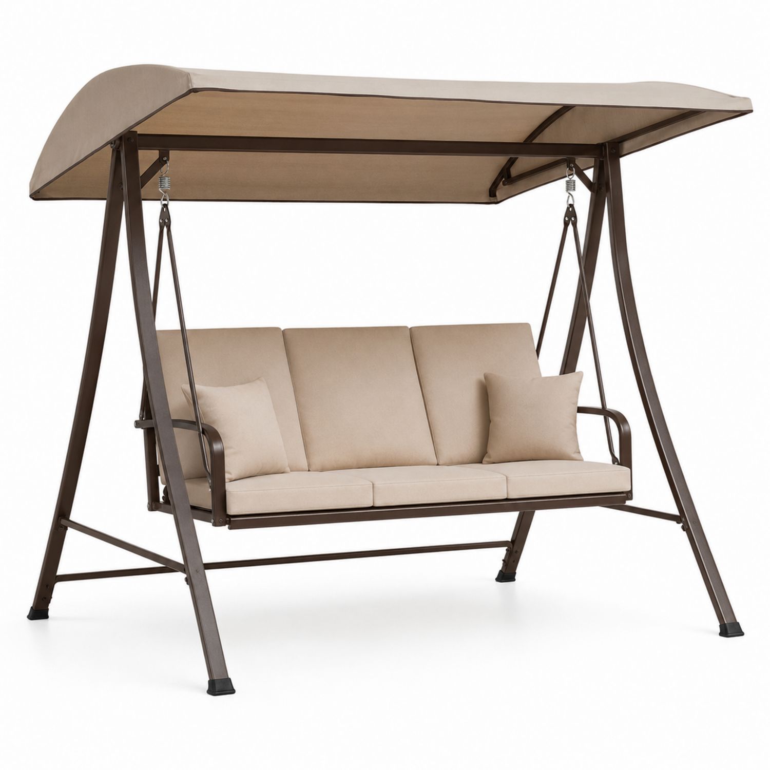 Columpio de Exterior de Acero con Cojines Beige-Timberhomeeu