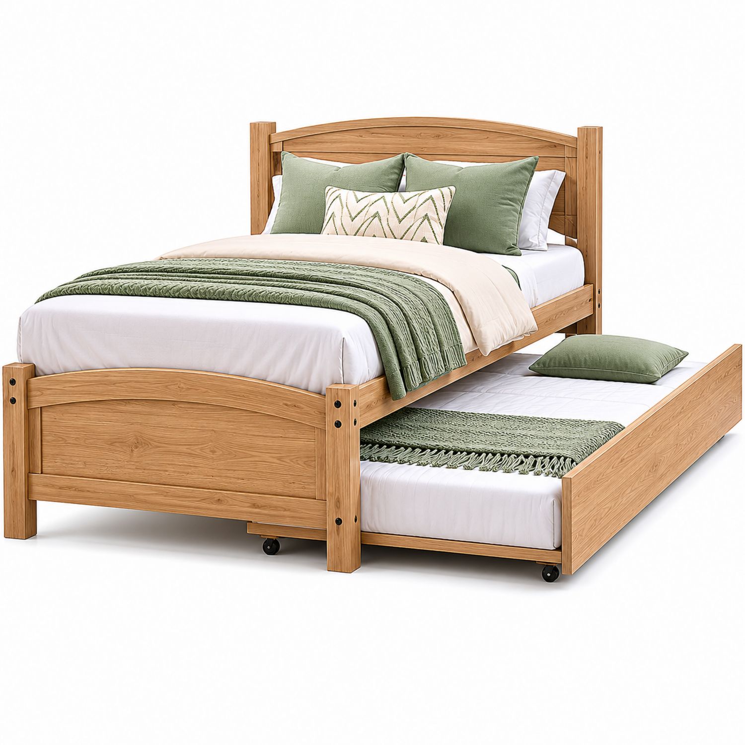 Cama nido de madera de pino con colchón adicional-Timberhomeeu