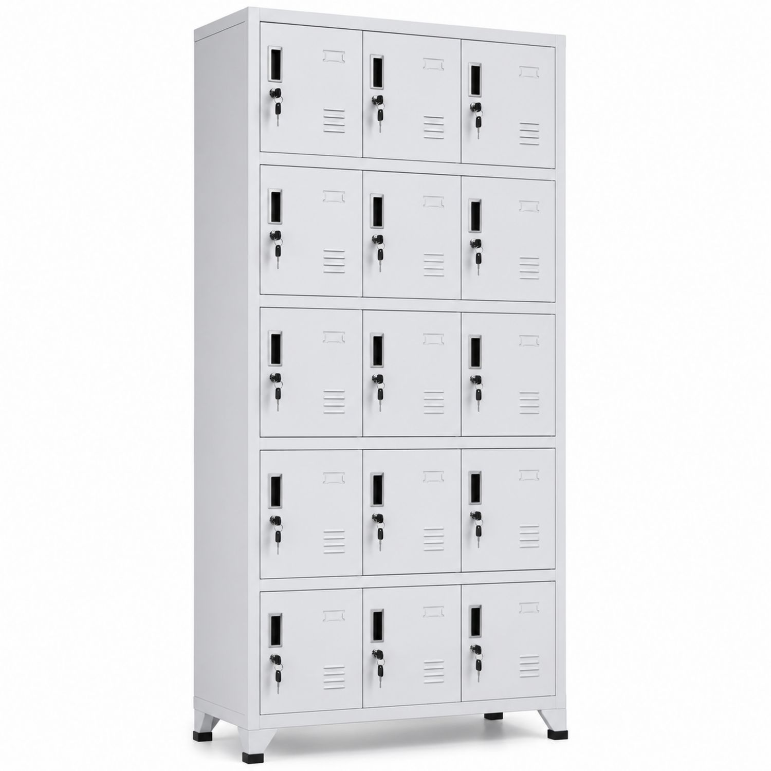 Armario metálico de 15 puertas Gris-Timberhomeeu