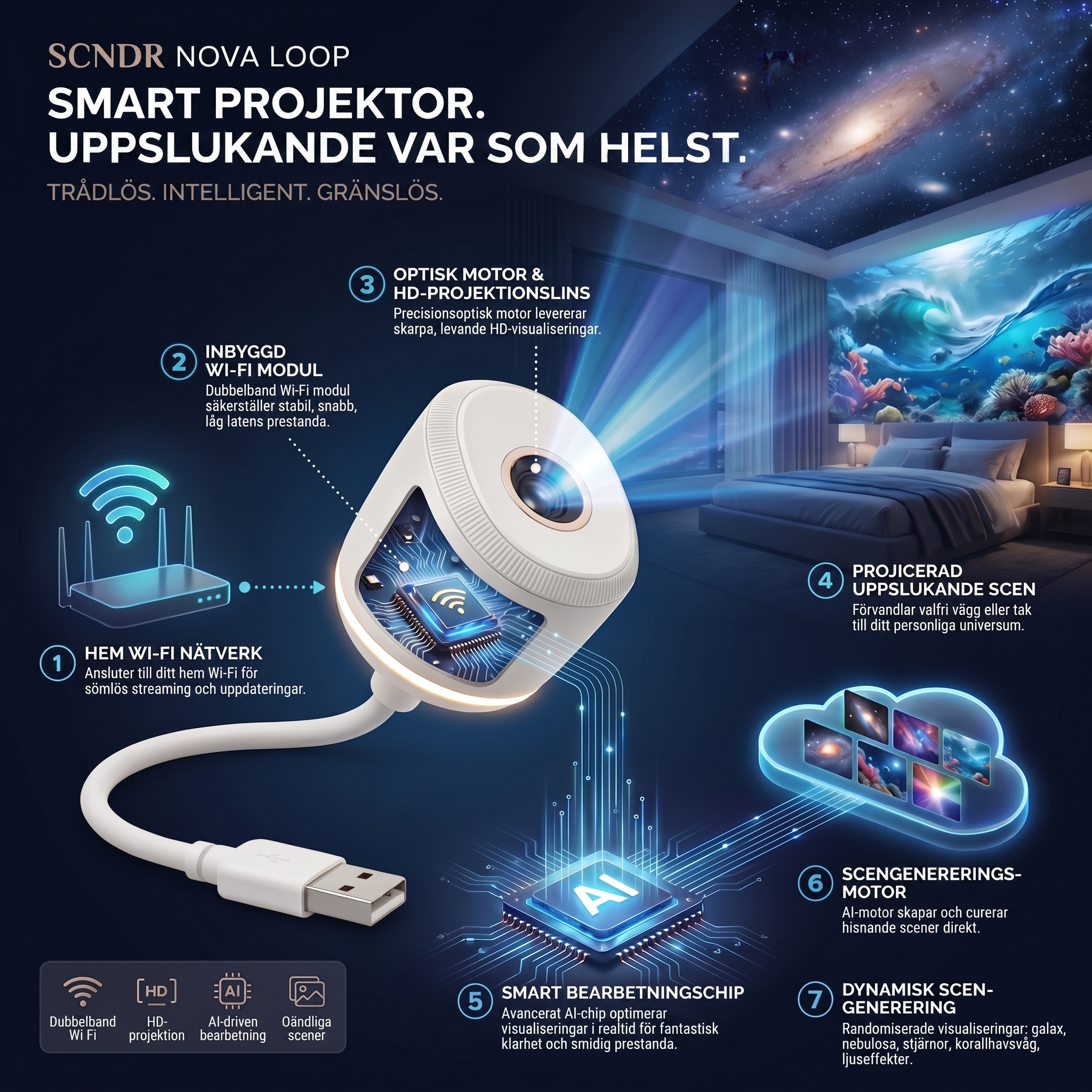 SCNDR® Night Light Projector