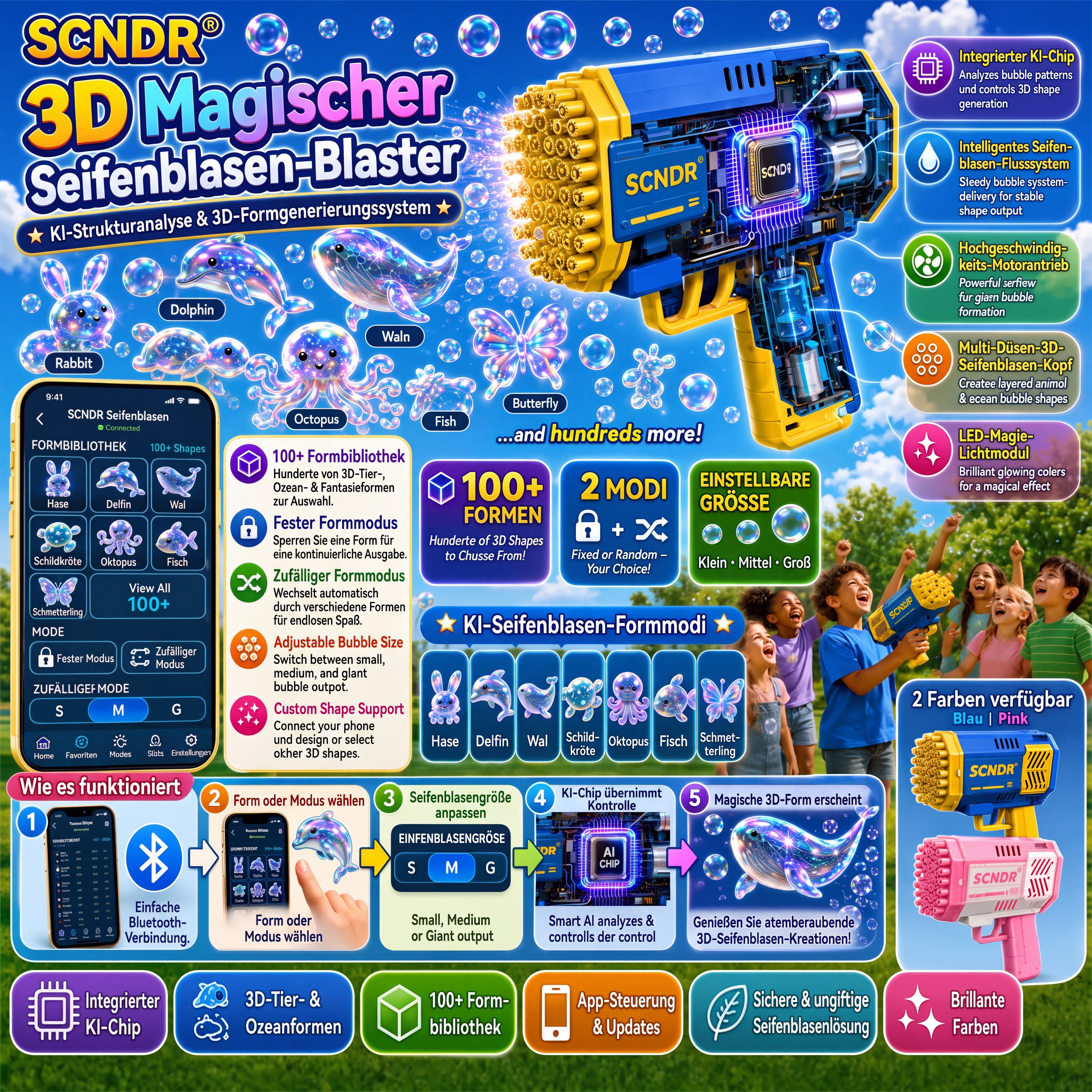 Super 3D-Zauber-Seifenblasen-Konzentrat🎉 – Tier- und Meeres-Fantasiewelt