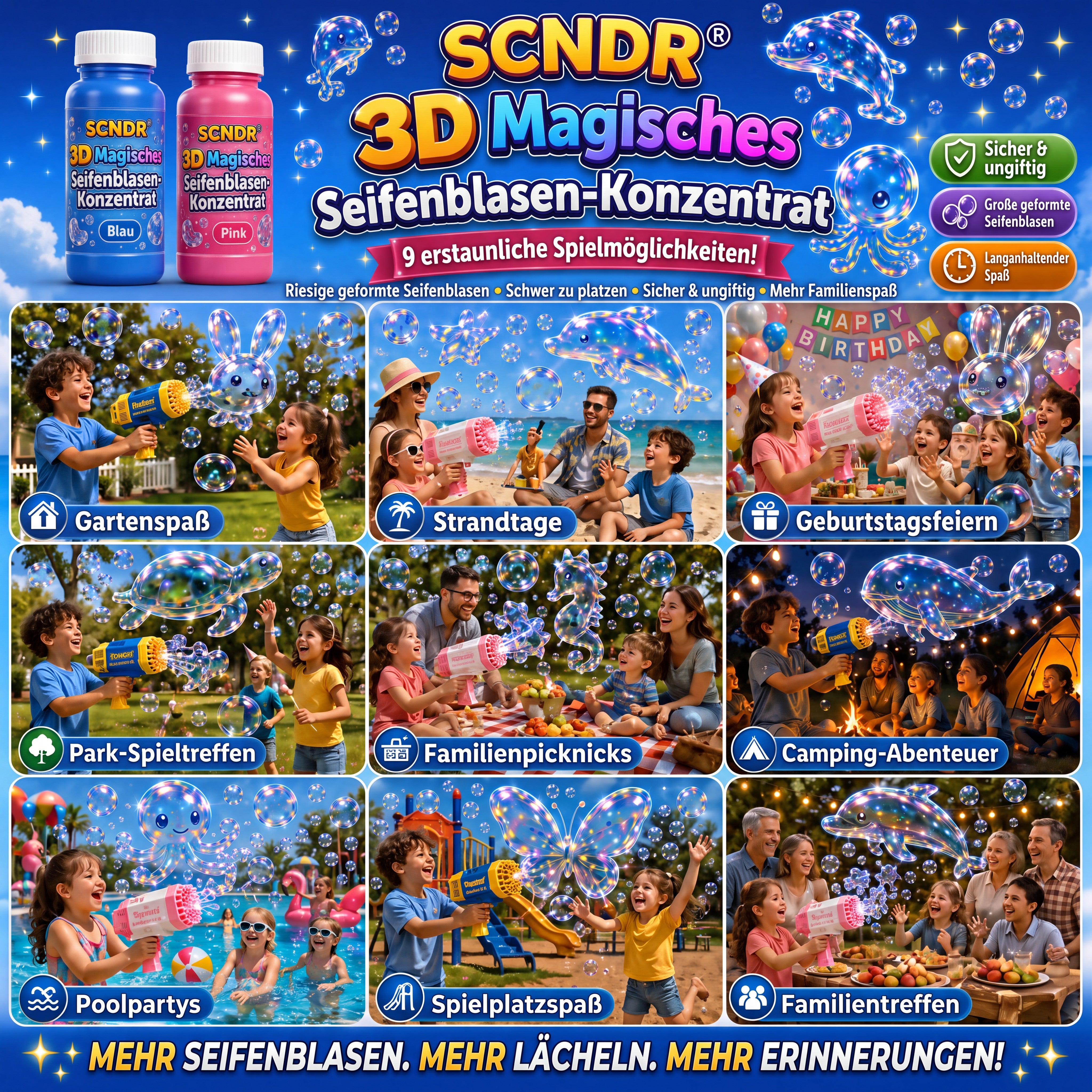 Super 3D-Zauber-Seifenblasen-Konzentrat🎉 – Tier- und Meeres-Fantasiewelt
