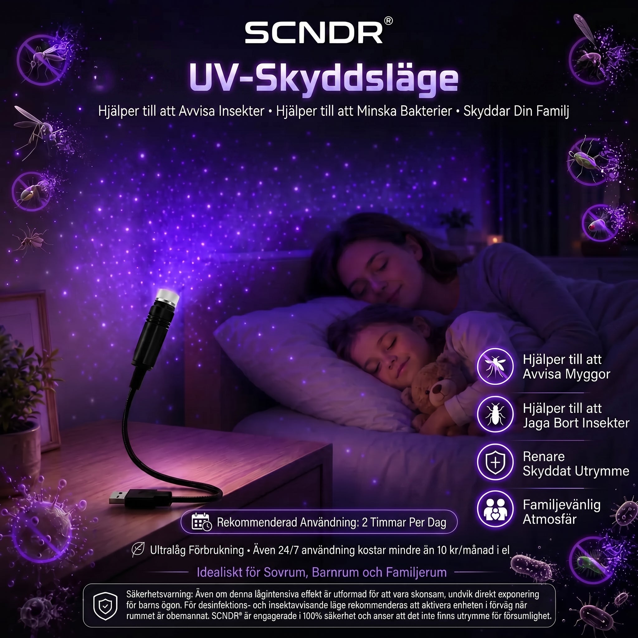SCNDR® 🌌 Stjärnhimmel Projektor - Smart 5D Holografisk Nattlampa 🌟