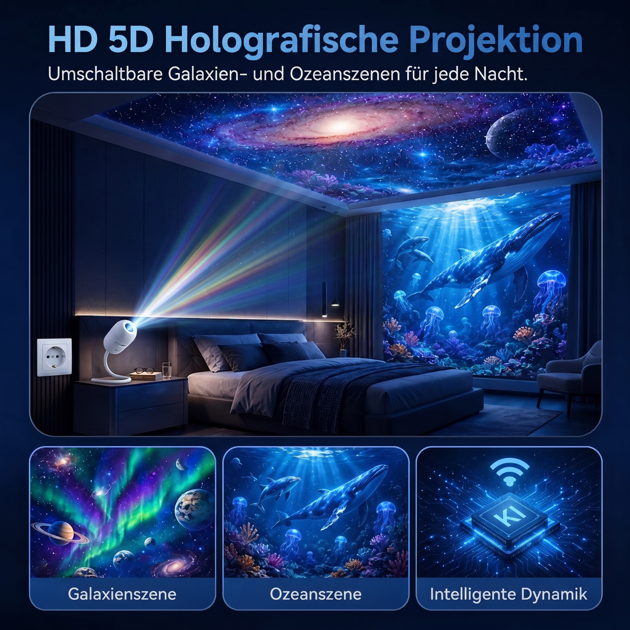 𝑺𝑪𝑵𝑫𝑹®✨ SCNDR ® Ultra-HD-Smart-Projektionslampe der nächsten Generation mit dynamischer, immersiver 5D-Holografie-Technologie 🌈🌈
