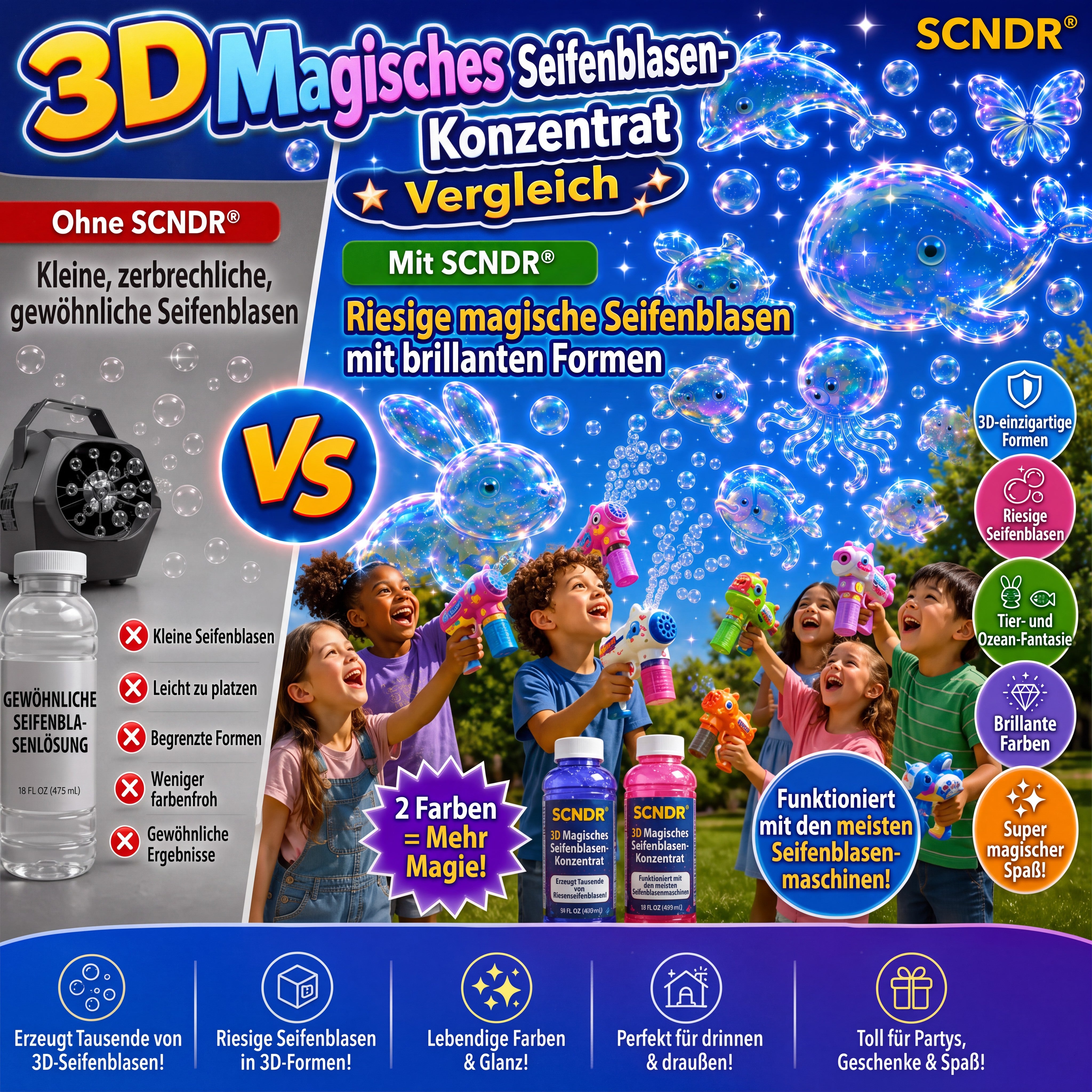 Super 3D-Zauber-Seifenblasen-Konzentrat🎉 – Tier- und Meeres-Fantasiewelt