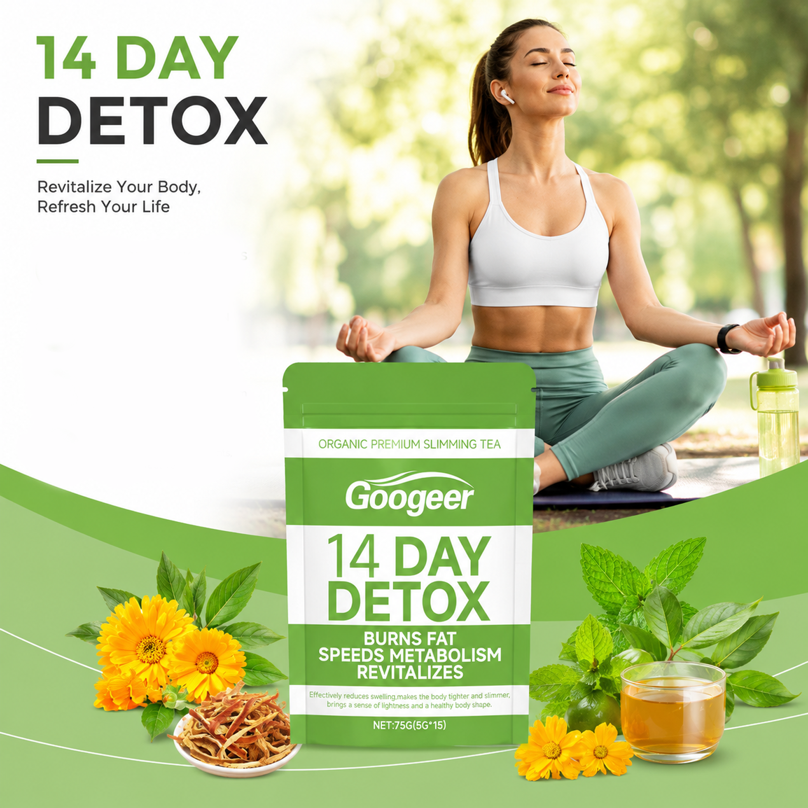 Googeer Slimming & Detox Tea – Premium Organic Weight Loss Tea for Body Care