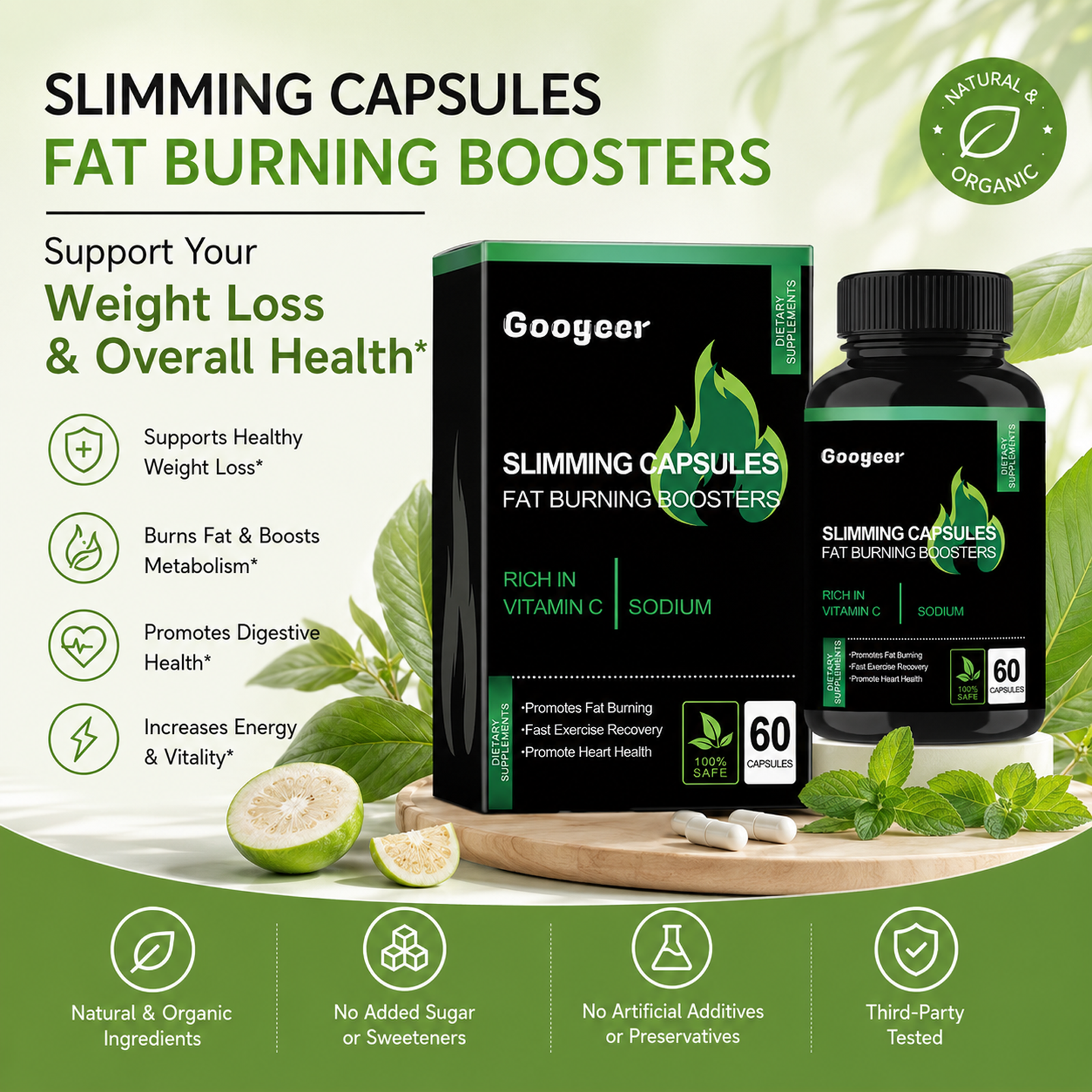 Slimming Capsules – Weight Loss Capsules, Fat-Burning Booster, Body Treatment