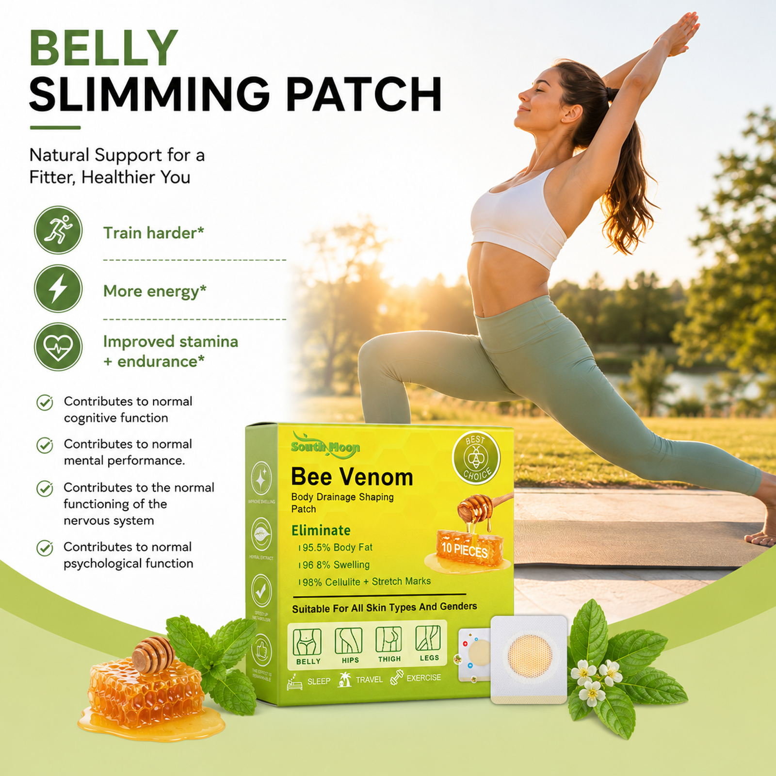 South Moon Bee Venom Body Patch – Moisturizing, Body-Sculpting, and Firming Patch for Body Contours