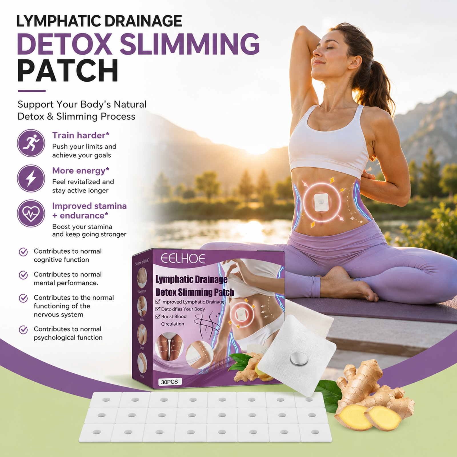 EELHOE Lymphatic Magnetic Body Sculpting Patch – Promotes Bowel Movements, Shapes the Midsection, Firms, and Slims