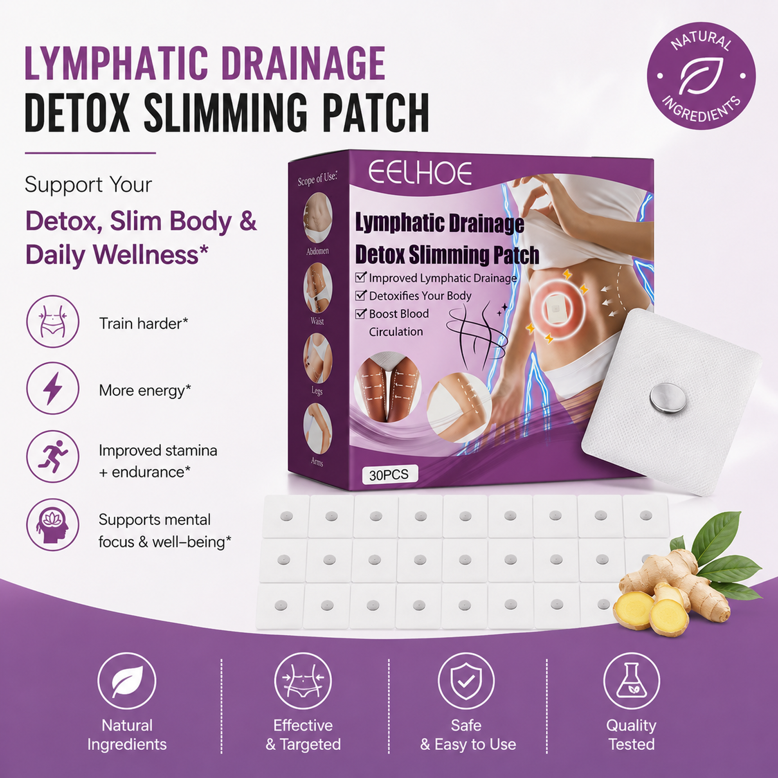 EELHOE Lymphatic Magnetic Body Sculpting Patch – Promotes Bowel Movements, Shapes the Midsection, Firms, and Slims