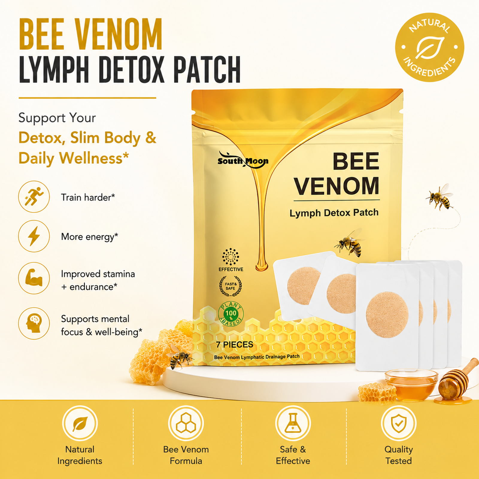 South Moon Bee Venom Lymphatic Body Contouring Patch – Shaping & Lifting Patch for Lymphatic Detox, Skin Firming, and Slimming