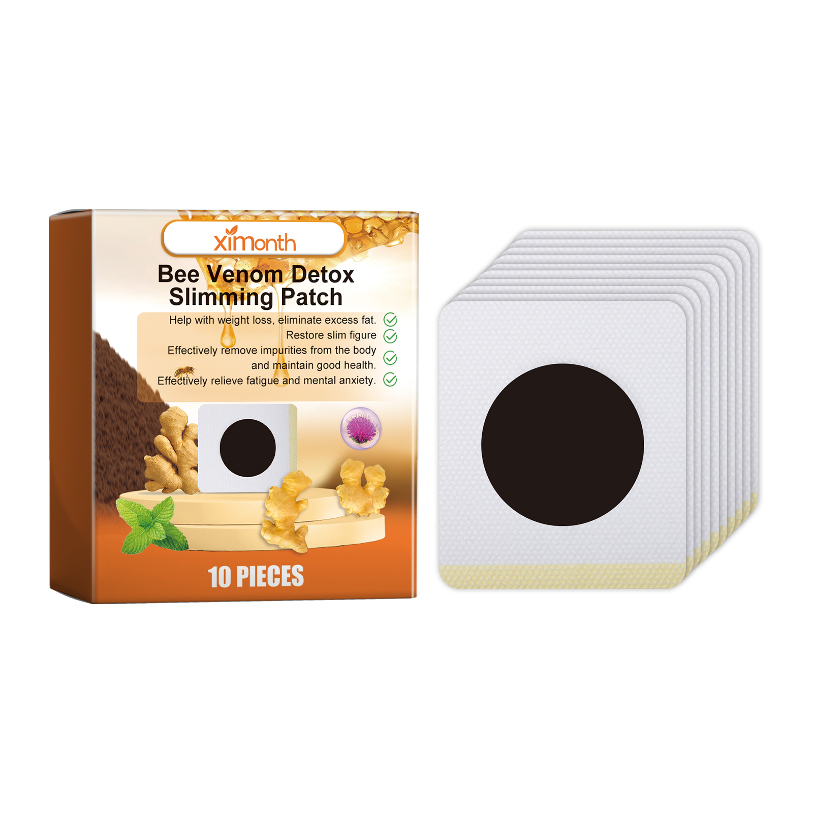Ximonth Bee Venom Contouring Lymphatic Patch – Relieves Lymphatic Swelling & Firms the Body (Targets Arm Flab & Belly Fat)