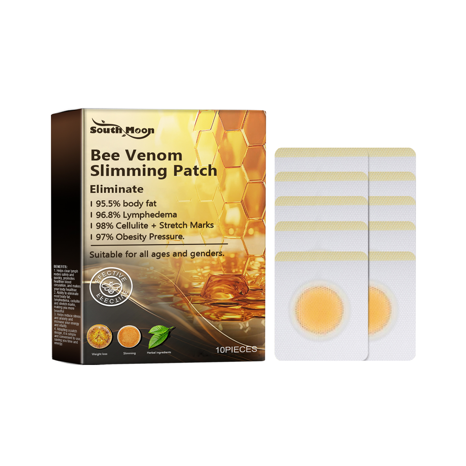 South Moon Bee Venom Body Sculpting & Slimming Patch – Shapes, Slims, Boosts Vitality, Reduces Bloating, and Tones the Body