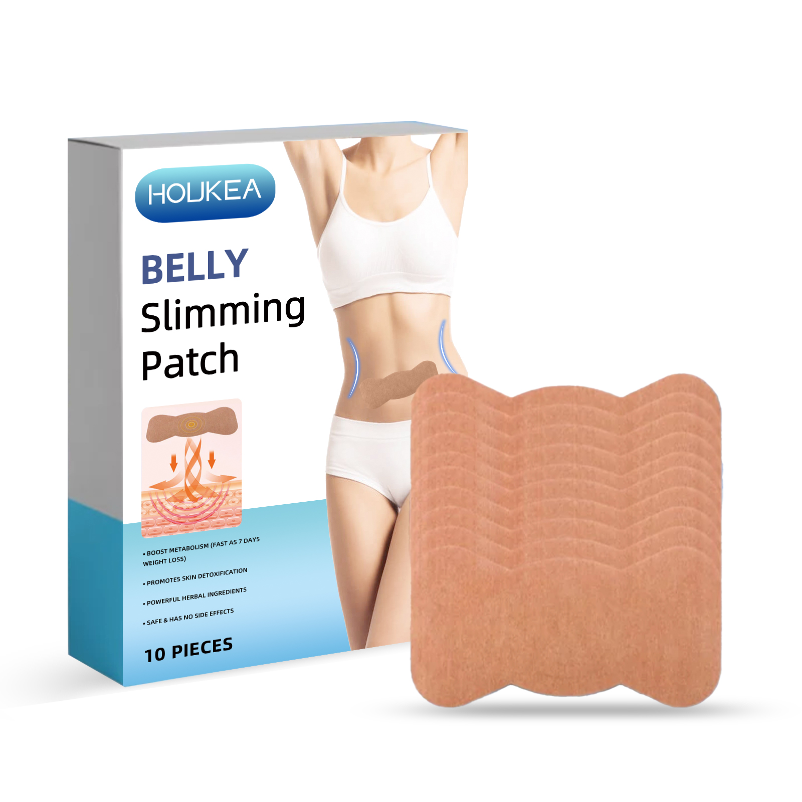Houkea Abdominal Firming Patch – Gentle formula for a lightweight feel and skin-firming body care.