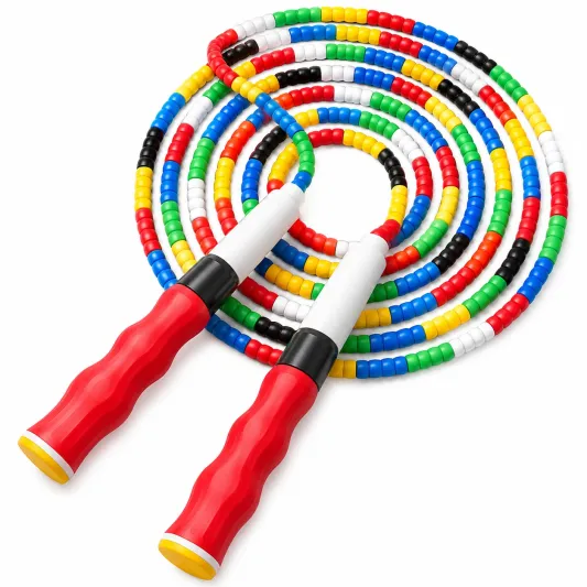 Verstellbares Kinder Springseil mit Bunten Perlen 300cm-decovetra