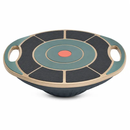 Balance Wackelbrett mit Griffen, 39x39 cm, Schwarz/Blau-decovetra