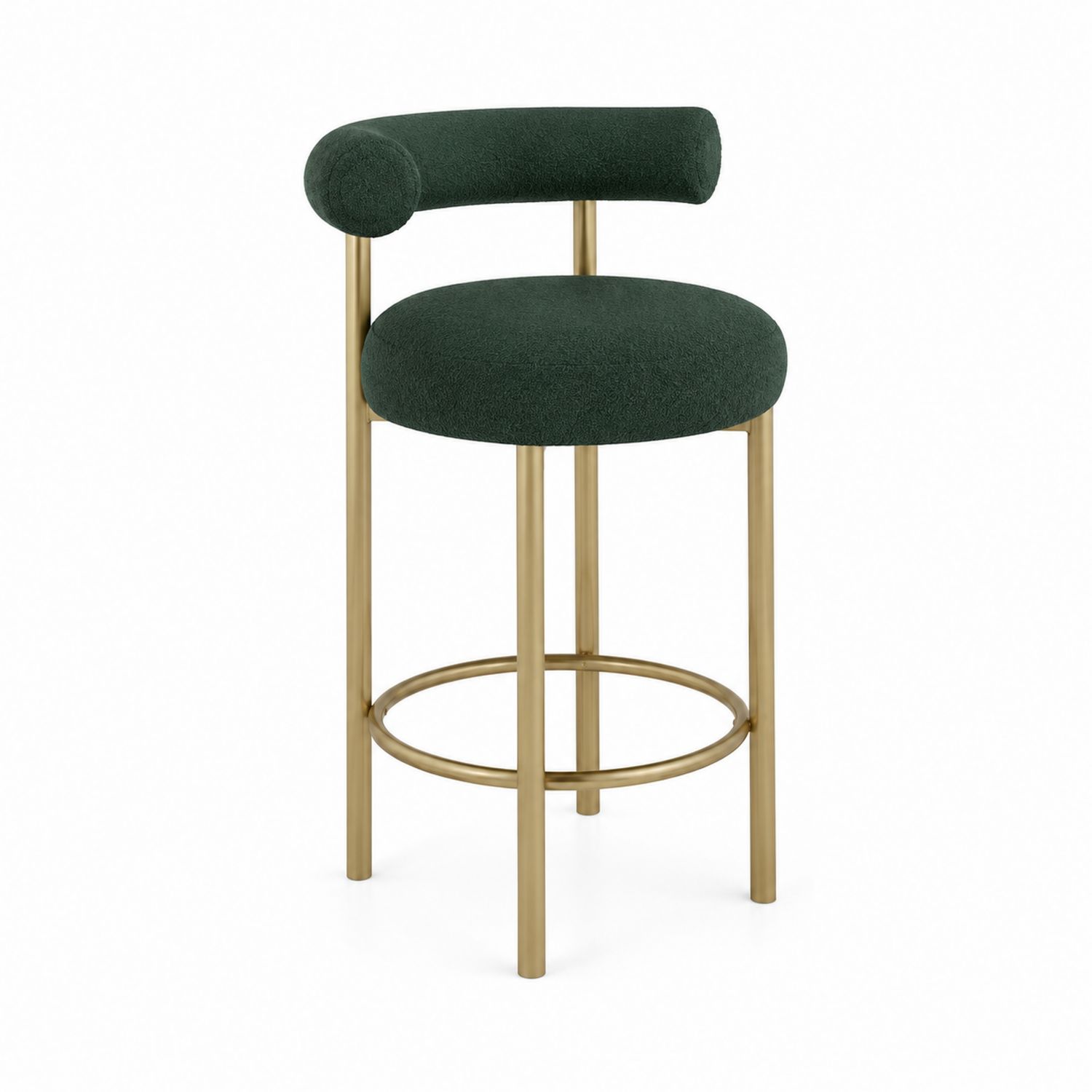 Tabouret de bar en tissu et métal avec structure en acier-Floralvillae