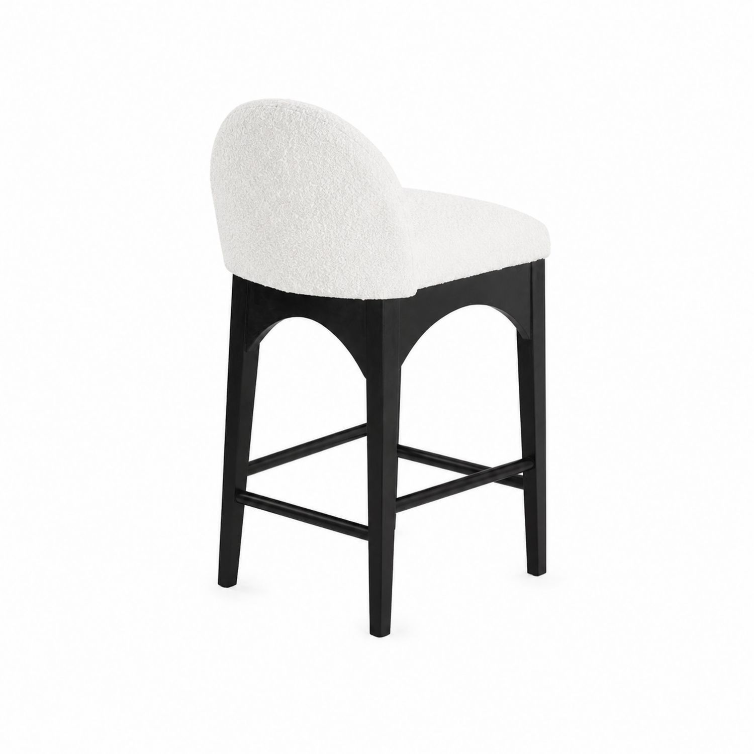 Tabouret de bar bois et tissu polyester blanc 75 cm-Floralvillae