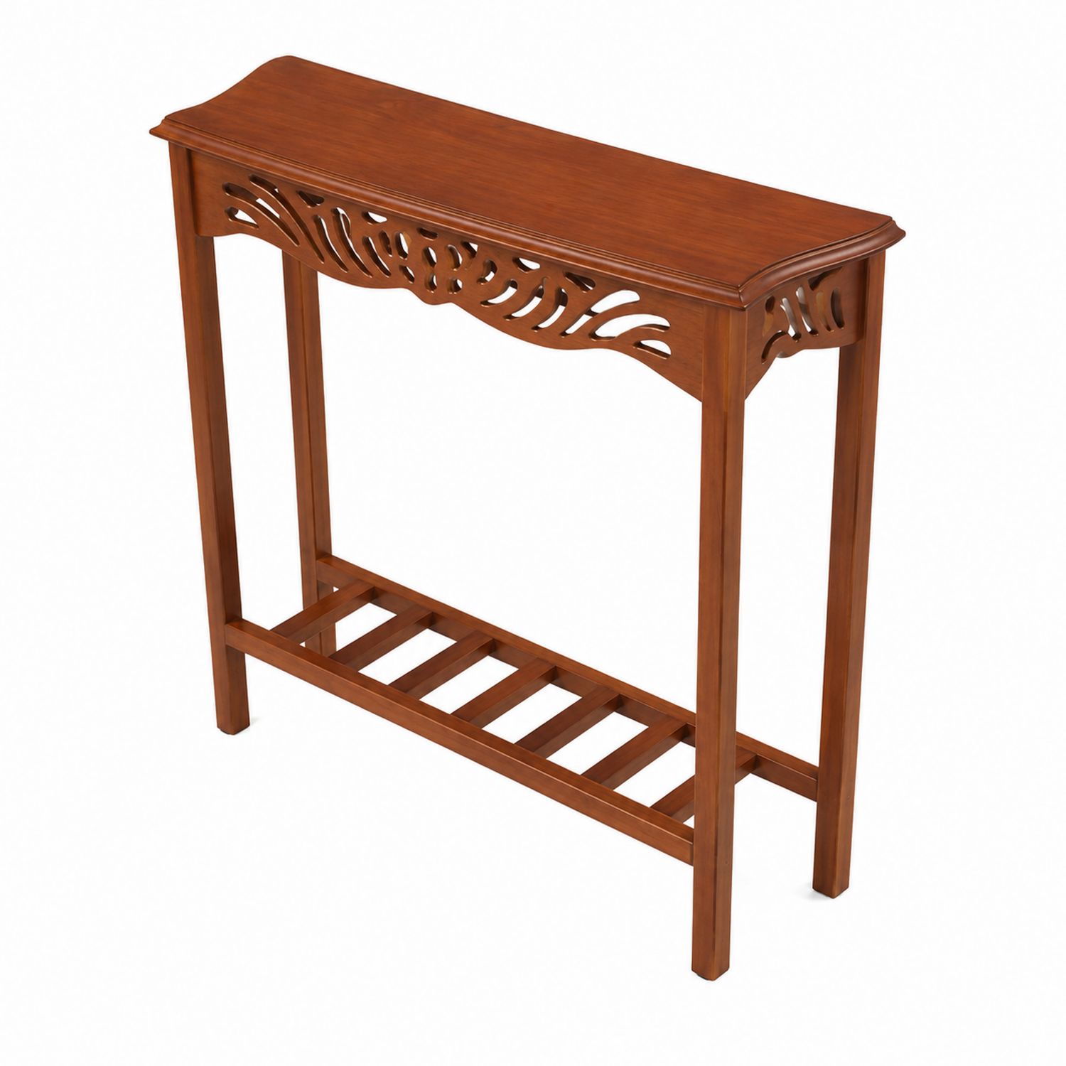 Console en bois brun sculpté 90x30x75 cm-Floralvillae
