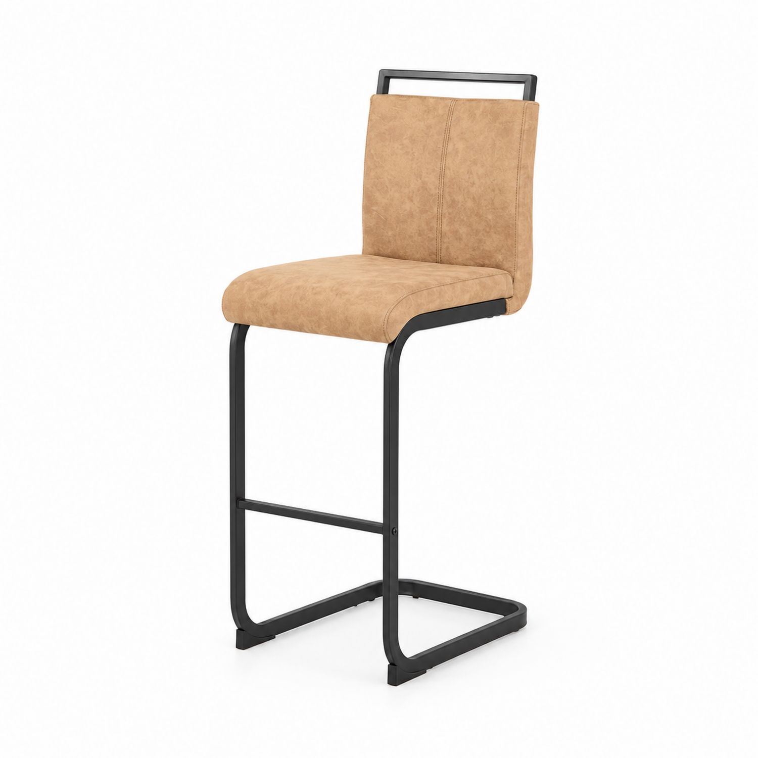 Tabouret de bar en cuir synthétique et métal, 105 cm-Floralvillae