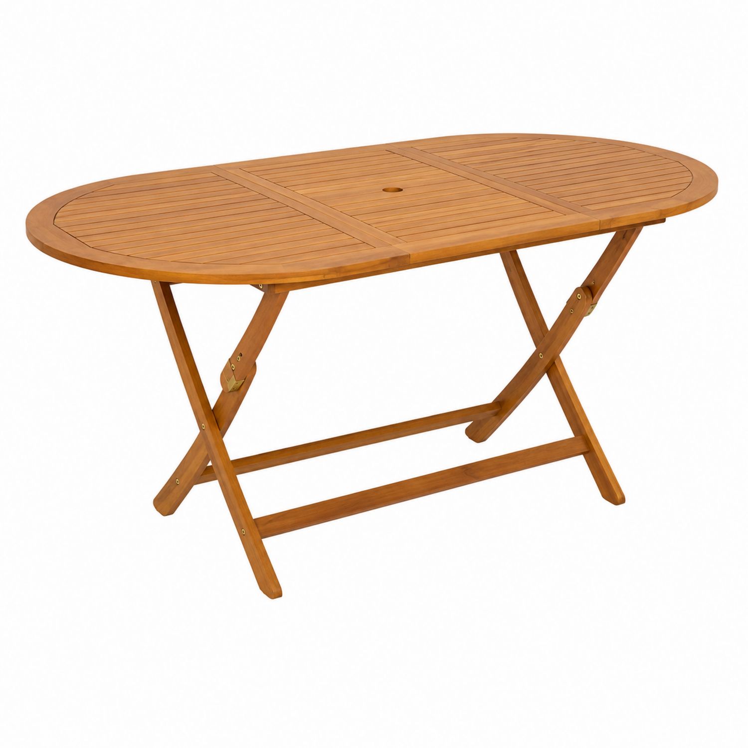 Table pliante ovale en bois d'acacia 150 cm-Floralvillae