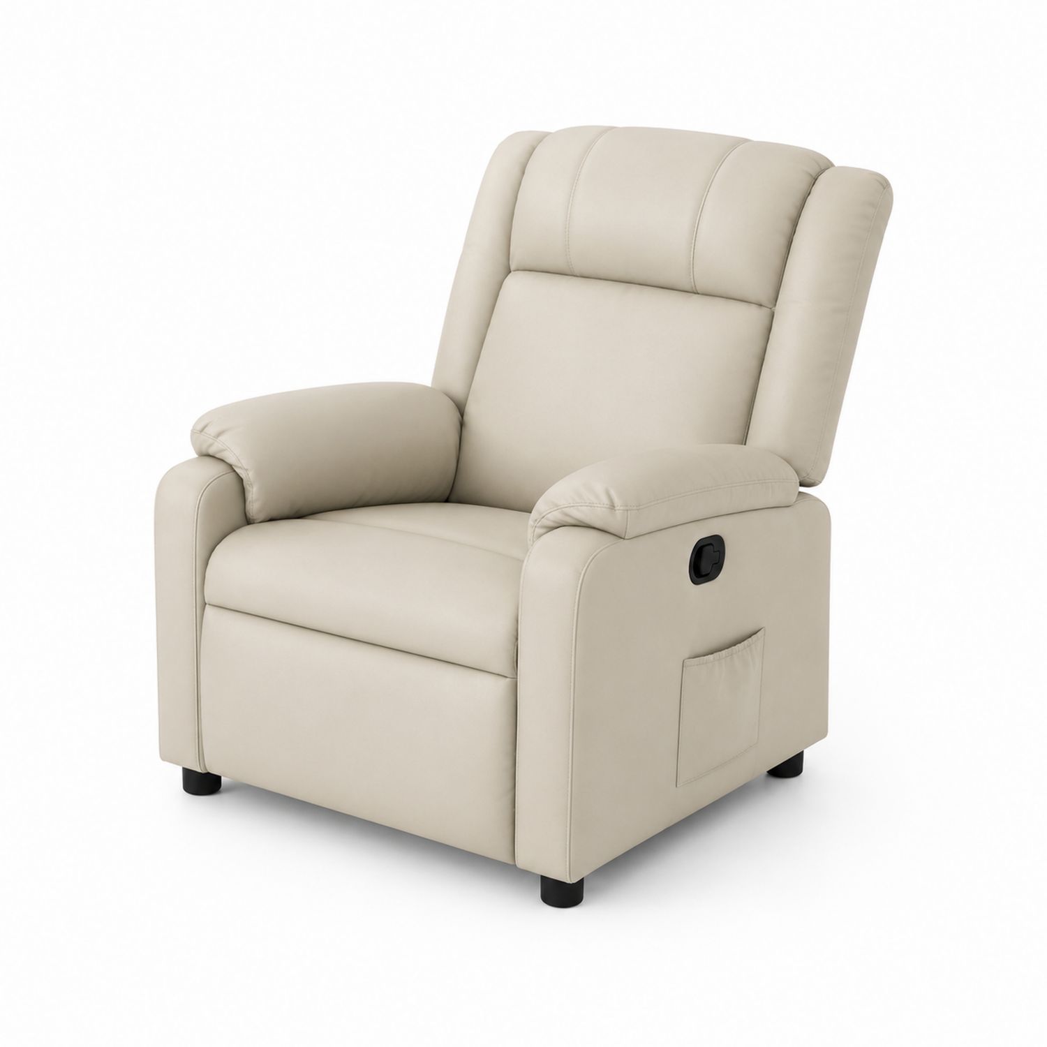 Fauteuil inclinable en cuir synthétique Beige-Floralvillae