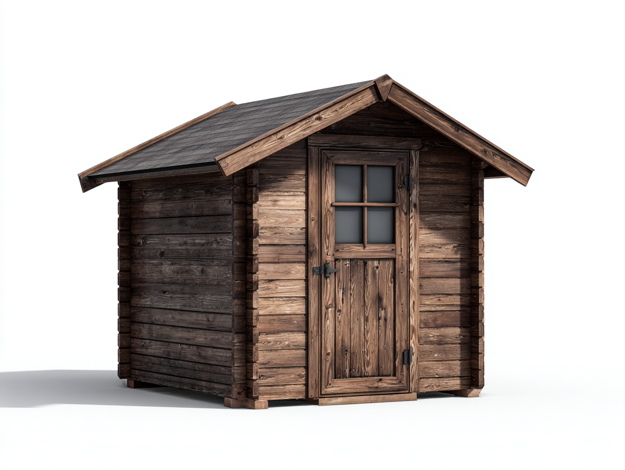 Abri de jardin - Bois - 260x210x225 cm - Brun naturel-Noir - Style chalet-Liviaospace