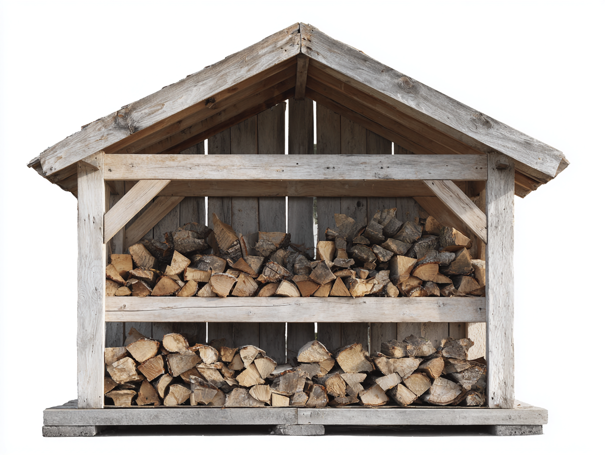 Abri à bûches - Bois - 185x62x152 cm - Naturel-Gris vieilli - Style rustique-Liviaospace