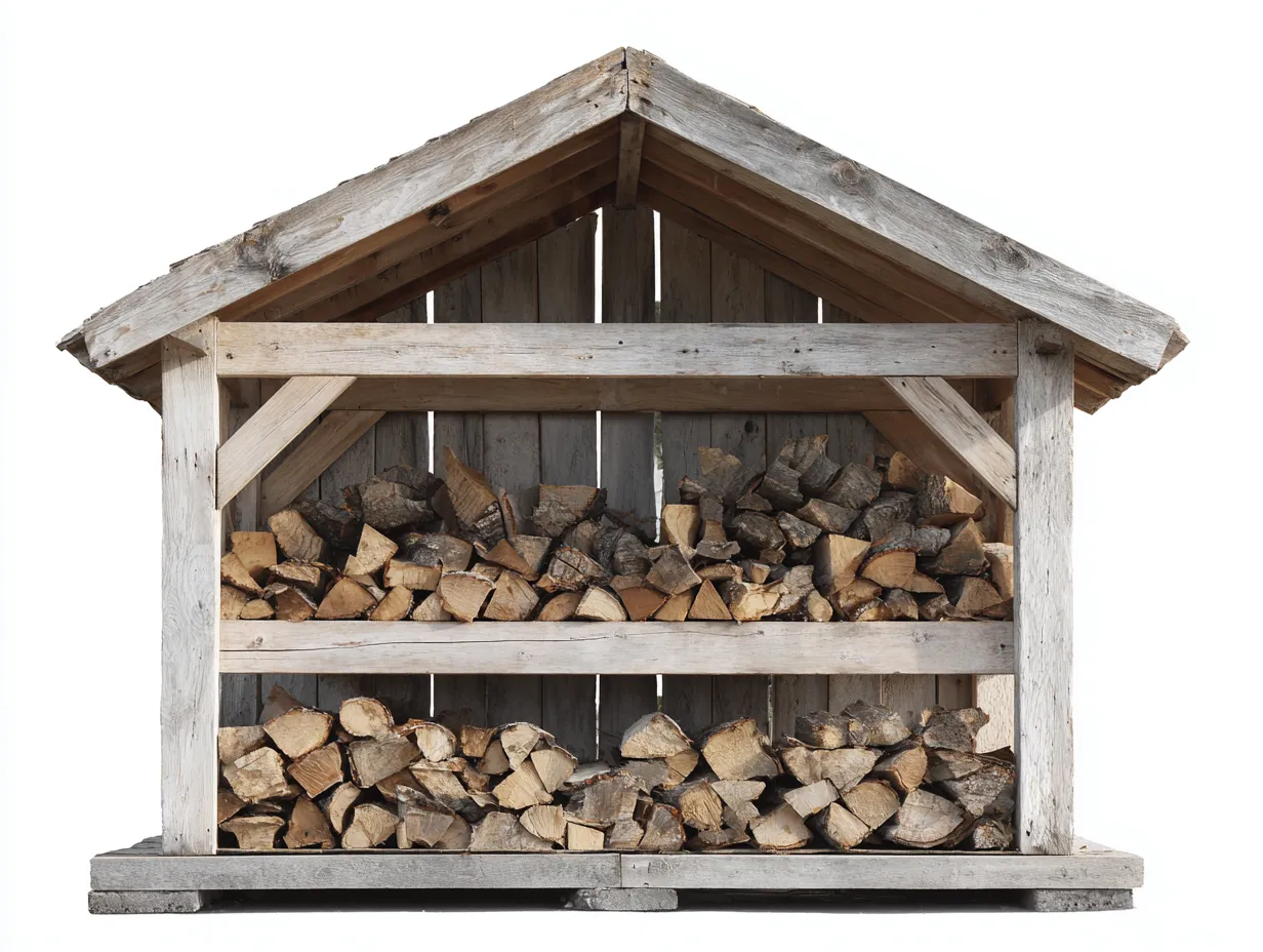 Abri à bûches - Bois - 185x62x152 cm - Naturel-Gris vieilli - Style rustique-Liviaospace