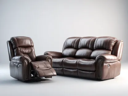 Ensemble de canapés - cuir synthétique-métal - 215x96x101 cm - brun foncé - relax classique-Liviaospace