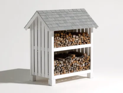 Abri à bûches - Bois-Toile bitumée - 126x47x164 cm - Blanc-Gris - Style nordique-Liviaospace
