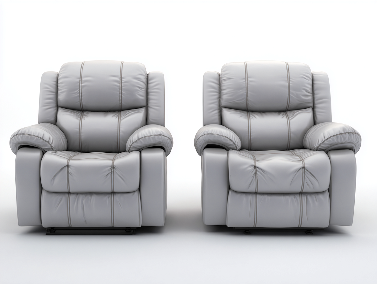 Ensemble de canapés - cuir synthétique-métal - 98x96x102 cm - gris clair - relax moderne-Liviaospace