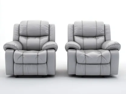Ensemble de canapés - cuir synthétique-métal - 98x96x102 cm - gris clair - relax moderne-Liviaospace