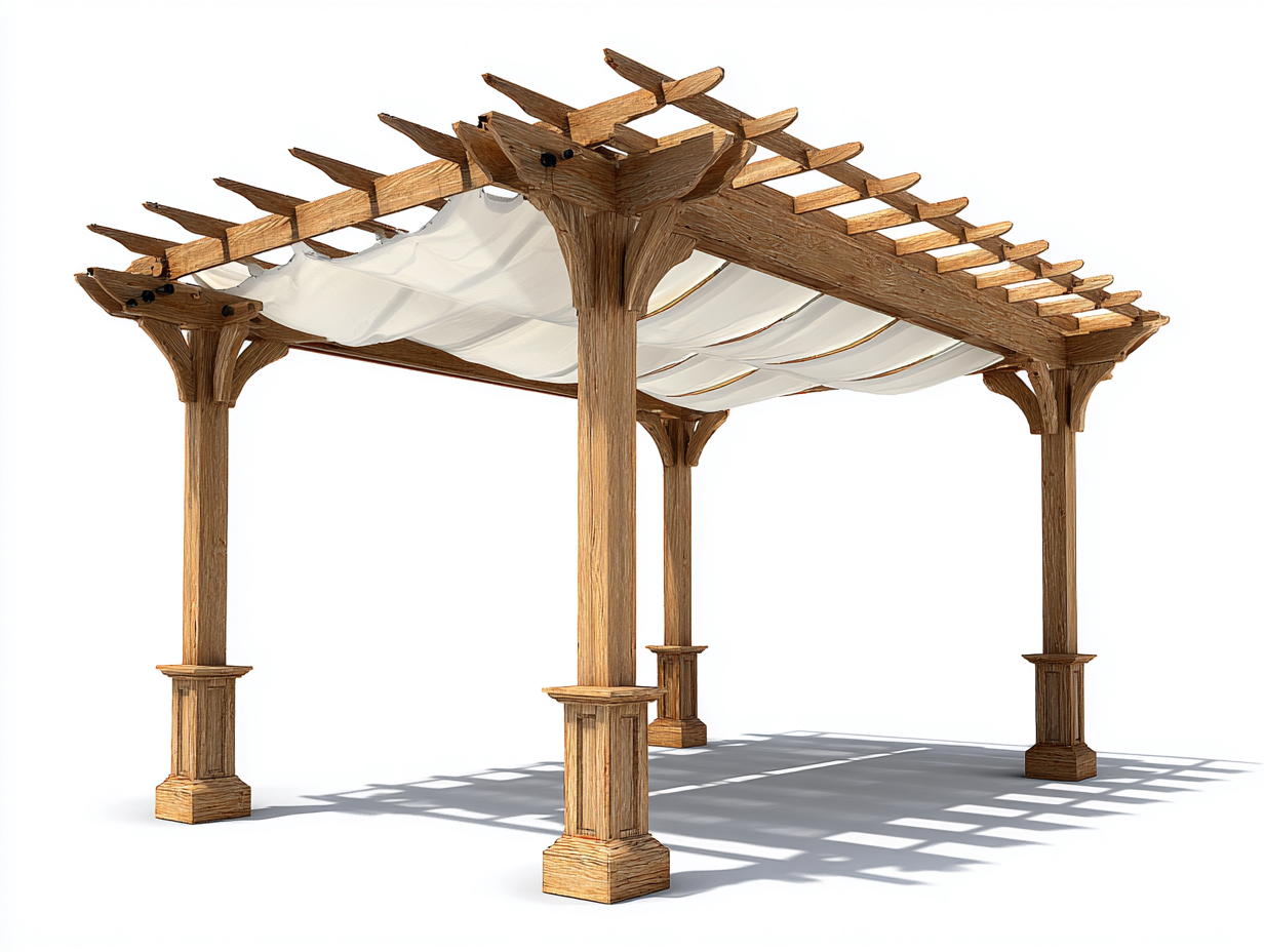 Pergola da giardino in legno 400x300x260 cm - legno naturale-bianco - design moderno per esterno-Samohanest