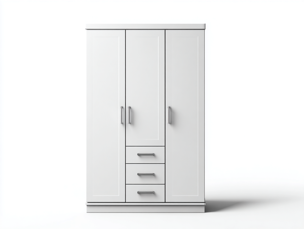 Armadio in legno 150x58x210 cm - bianco - design moderno per camera da letto-Samohanest